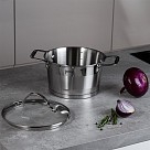 Каструля Fissman TIERNO 18x10,5 см / 2,2 л зі скляною кришкою нержавіюча сталь (5494)