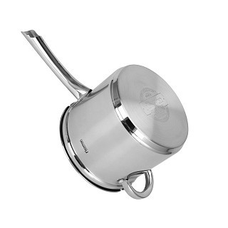 Ковш Fissman FEDELE 18x15 см 3,57л. со вставкой-пароваркой и стеклянной крышкой нерж.сталь (5375)