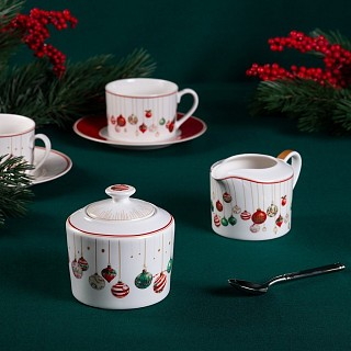 Сахарница Fissman CHRISTMAS BALLS 320 мл фарфор (16090)