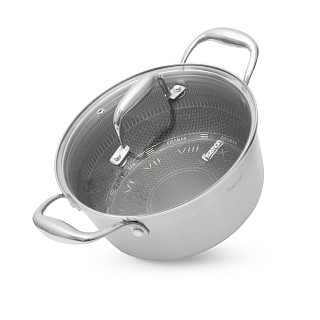 Кастрюля Fissman IMPERIUM MMXXV 24x11 см 4,2 л со стеклянной крышкой нержавеющая сталь (15103)