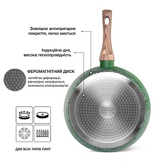 Глибока сковорідка Fissman MALACHITE 24x6,5см (14309)