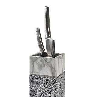 Подставка для кухонных ножей и ножниц Fissman 11x11x23см цвет МАРМОР пластик (12875)