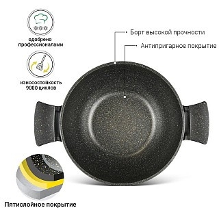 Кастрюля Fissman GRANDE 30x14 см / 7,7 л со стеклянной крышкой (14321) Кастрюля Fissman GRANDE 30x14 см / 7,7 л со стеклянной крышкой (14321)