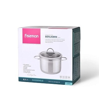 Кастрюля Fissman BENJAMIN 6,3 л с крышкой (5424) Кастрюля Fissman BENJAMIN 6,3 л с крышкой (5424)