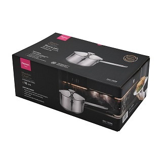 Ківш Fissman MASTER CHEF 18х10 см / 2,3 л зі скляною кришкою нержавіюча сталь (15095)