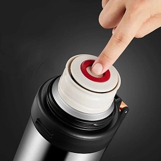 Термос Fissman 1500 мл колір чорний нержавіюча сталь (9869)