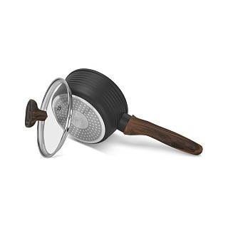 Ківш Fissman 16x7,5 см / 1,3 л CUISINE зі скляною кришкою алюміній з антипригарним покриттям (14591) Ківш Fissman 16x7,5 см / 1,3 л CUISINE зі скляною кришкою алюміній з антипригарним покриттям (14591)