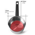 Ківш Fissman ELIZ 16x9 см/1,7л. зі скляною кришкою нерж. сталь (5316)