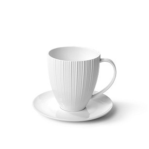 Чашка з блюдцем Fissman ELEGANCE WHITE 400 мл (9334)