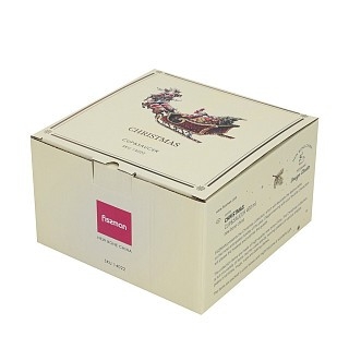 Кружка Fissman CHRISTMAS 400 мл с блюдцем фарфора (14022)