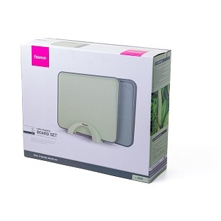 Набір з 2-х обробних дощок Fissman 38х28 на підставці, колір Зелений пластик, ТПР (8058)