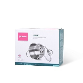 Каструля зі скляною кришкою Fissman MONICA 18x10,5 см на 2,6 л (5402) Каструля зі скляною кришкою Fissman MONICA 18x10,5 см на 2,6 л (5402)