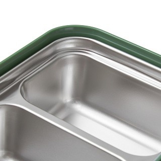 Ланч-бокс Fissman с двумя отделениями 20,5х13,5х7,8 см 800 мл, цвет зеленый нержавеющая сталь (16758)