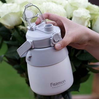 Термос Fissman 800 мл, цвет серый нержавеющая сталь (9864)