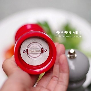Мельница Fissman для соли и перца 17x6см, КРАСНЫЙ пластик, с керамическим механизмом (8214)