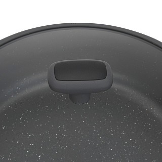 Сотейник Fissman 28x8 см/4,3 л TITANIUM PRO со стеклянной крышкой литой алюминий с антипригарным покрытием (14586)