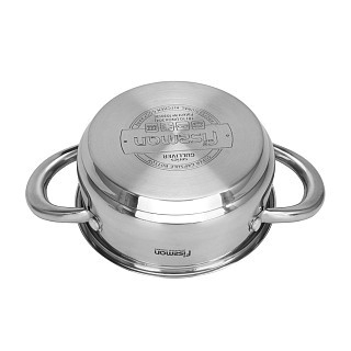 Каструля Fissman зі скляною кришкою GULLIVER 14x6 см / 0,9 л нержавіюча сталь (5417) Каструля Fissman зі скляною кришкою GULLIVER 14x6 см / 0,9 л нержавіюча сталь (5417)