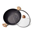 Сковорідка ВОК Fissman COSMIC BLACK 30х9 см 4800 з кришкою (4349)