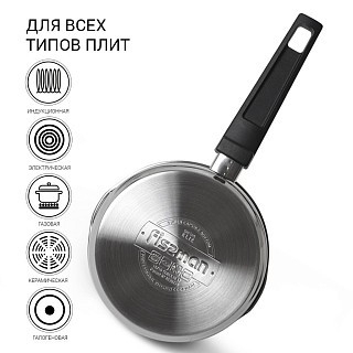 Ківш Fissman ELIZ 16x9 см/1,7л. зі скляною кришкою нерж. сталь (5316) Ківш Fissman ELIZ 16x9 см/1,7л. зі скляною кришкою нерж. сталь (5316)