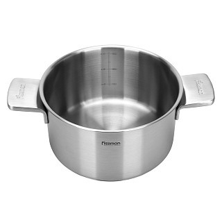 Каструля Fissman PREMIUM ONE 20x11 см / 3,1 л зі скляною кришкою нержавіюча сталь (15091)