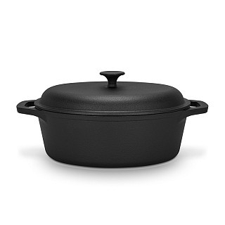 Утятница Fissman 33x26 см/6 л с крышкой чугун (4031)
