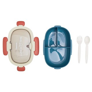 Ланч-бокс Fissman с тремя отделением 21,5х14,5х7 см 850 мл, цвет серый пластик (16754)