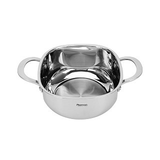 Кастрюля Fissman EXCLUSIVE PRO 20x10 см/3,0 л со стеклянной крышкой нержавеющая сталь (5541)