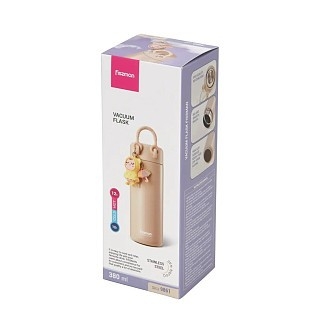 Термос Fissman 380 мл колір бежевий нержавіюча сталь (9861)