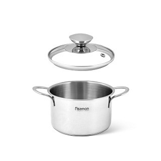 Кастрюля со стеклянной крышкой Fissman BAMBINO на 0,8 л (5272)