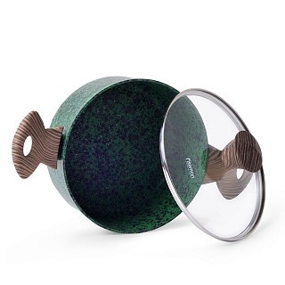 Кастрюля со стеклянной крышкой Fissman MALACHITE 20x9,8 см на 2,7 л (4318) Кастрюля со стеклянной крышкой Fissman MALACHITE 20x9,8 см на 2,7 л (4318)