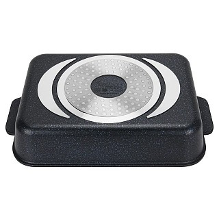 Прямоугольный сотейник Fissman NORD STONE 30x21,5x7 см/3,7 л. со стеклянной крышкой алюм. с антиприг. покр. (14676)