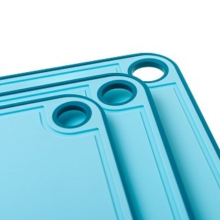 Набір з 3-х обробних дощок Fissman 41х28, 36х24, 31х20, колір СИНІЙ пластик, ТПР (8055)