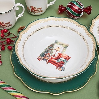 Салатник Fissman 23,5x6,5 см CHRISTMAS EVE фарфор (13757)
