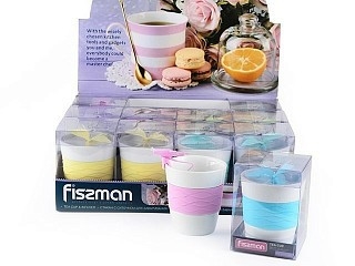 Стакан Fissman 280 мл с ситечком для заваривания чая БАБОЧКА (9320) Стакан Fissman 280 мл с ситечком для заваривания чая БАБОЧКА (9320)