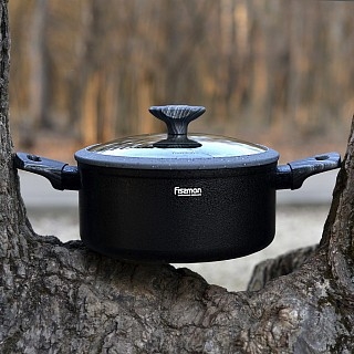 Каструля зі скляною кришкою Fissman CHARM STONE 24x10,9 см на 4,7 л (5026)