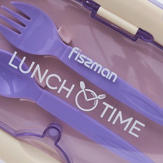 Ланч-бокс Fissman з троьома відділенням 21,5х14,5х7 см 850 мл, колір фіолетовий пластик (16753)