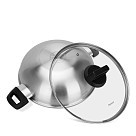 Cковорідка Fissman вок STEEL PRO 28x8,5 см / 3,54 л зі скляною кришкою (5459)