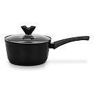 Ківш Fissman 18x9 см / 1,9 л ANGELA зі скляною кришкою алюміній з антипригарним покриттям (14605)