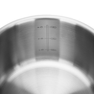 Ковш Fissman MASTER CHEF 16x9 см/1,6 л со стеклянной крышкой нержавеющая сталь (15094)