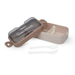 Ланч-бокс Fissman с регулируемым отделением 19,5х11,5х7,8 см 1000 мл, цвет коричневый пластик (16750)