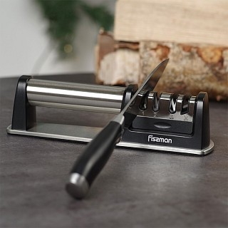 Точило для ножей Fissman трехшаговой заточки 23x6x6 см камни из керамики карбида алмаза (12951)