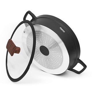 Сотейник Fissman зі скляною кришкою FILOMENA 26x7 см 2,6 л зі скляной кришкою алюміній з антипригарним покриттям (14537)