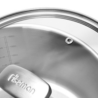 Кастрюля Fissman PREMIUM ONE 24x13 см/5,4 л со стеклянной крышкой нержавеющая сталь (15092)