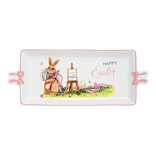Блюдо прямокутне Fissman HAPPY EASTER 35,5х14 см доломіт (0436)