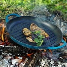 Кругла пательня гриль Fissman 30x4,0 см з боковими ручками емальований чавун (4044)