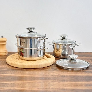 Кастрюля со стеклянной крышкой Fissman BAMBINO на 0,8 л (5272)