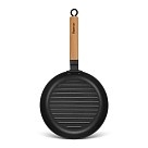 Кругла пательня-гриль Fissman з дерев`яною ручкою 24x3,5 см чавун (4045)