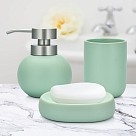 Дозатор рідкого мила Fissman 300 мл, стакан 290 мл і мильниця в наборі (9507)