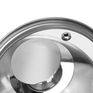 Ковш Fissman со стеклянной крышкой GULLIVER 14x7,5 см/1,1 л нержавеющая сталь (5427)