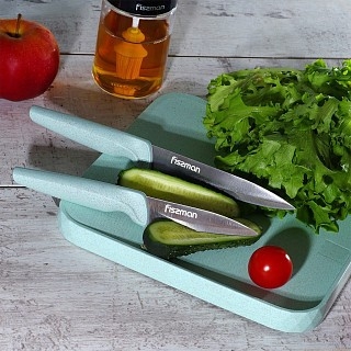 Набор Fissman ножей с разделочной доской 22x2 см 3 предмета. (2599)